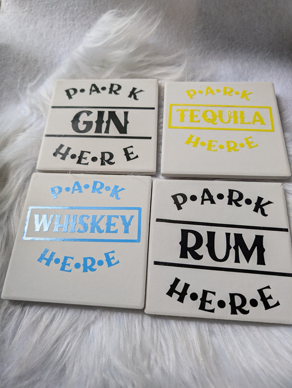 Rum, Tequila, Whiskey and Gin Coasters