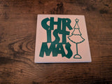 4pcs Big Letter Christmas Coasters